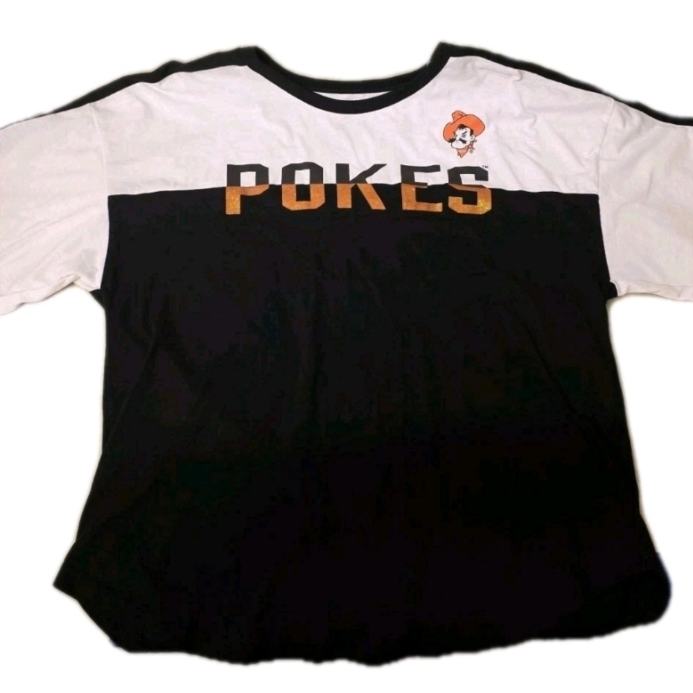 OSU Pokes Pistol Pete Women's Scoop Neck T Shirt Large